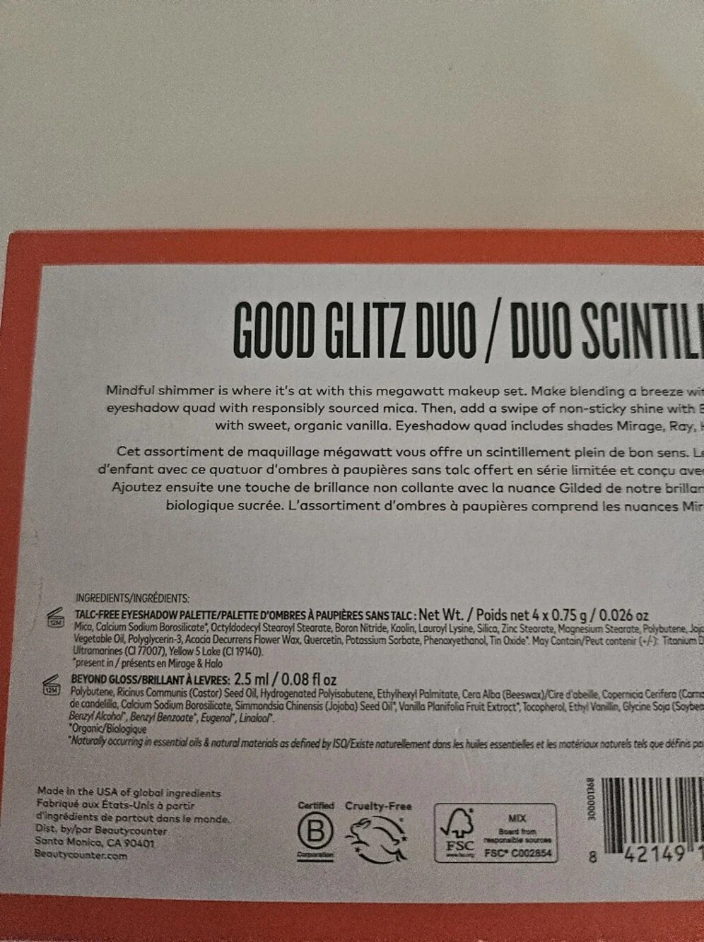Beautycounter Good Glitz Duo - Eyeshadow & Lip Gloss Set New